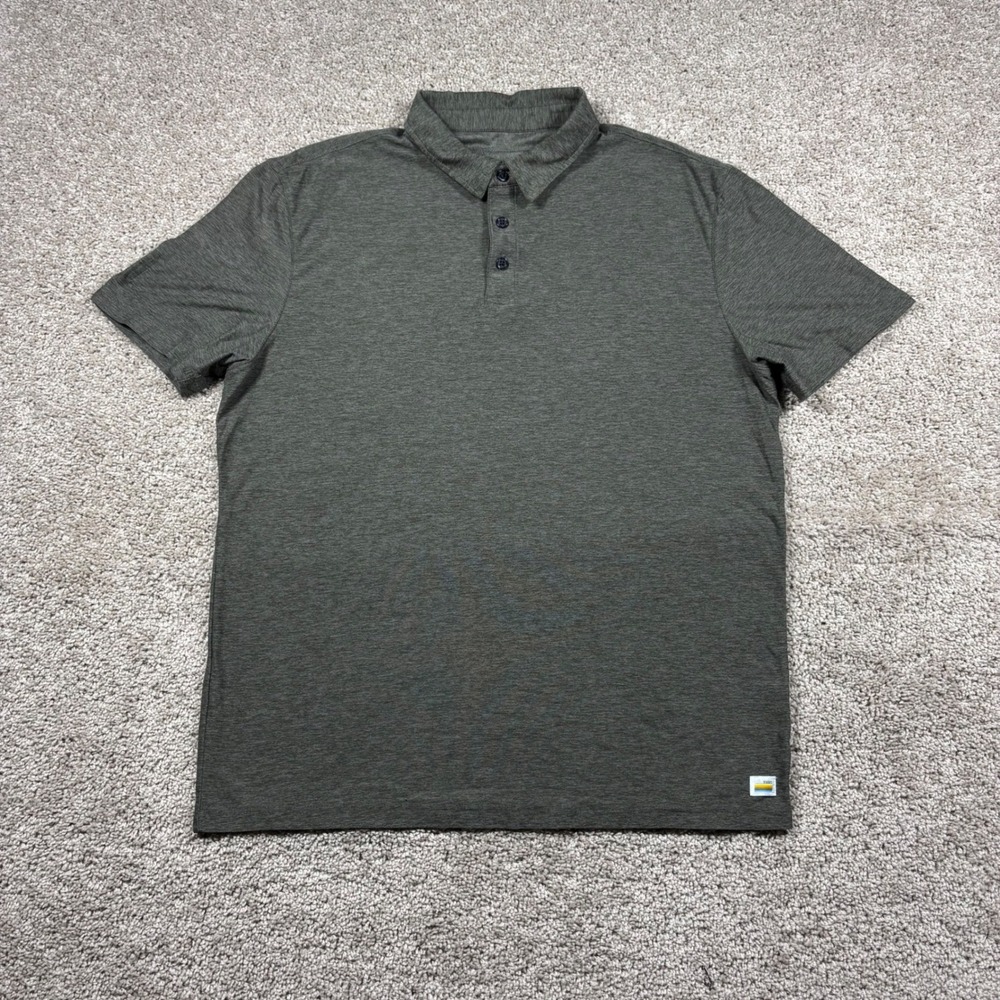 Vuori Strato Tech Polo Mens Medium Green Short Sleeve Performance Shirt V188